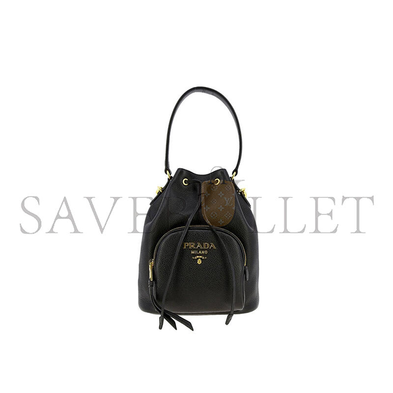 Pra*a bucket bag with metal logo and shoulder strap 1be030 (26.5*25*14cm)